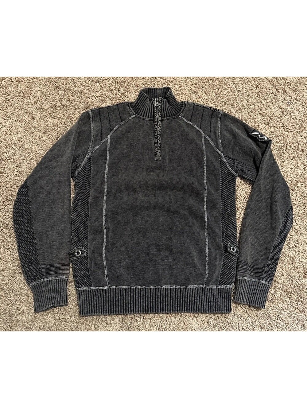 Buckle Black Label Slim Fit Sweater Medium Quarter Zip Long Sleeve Pullover